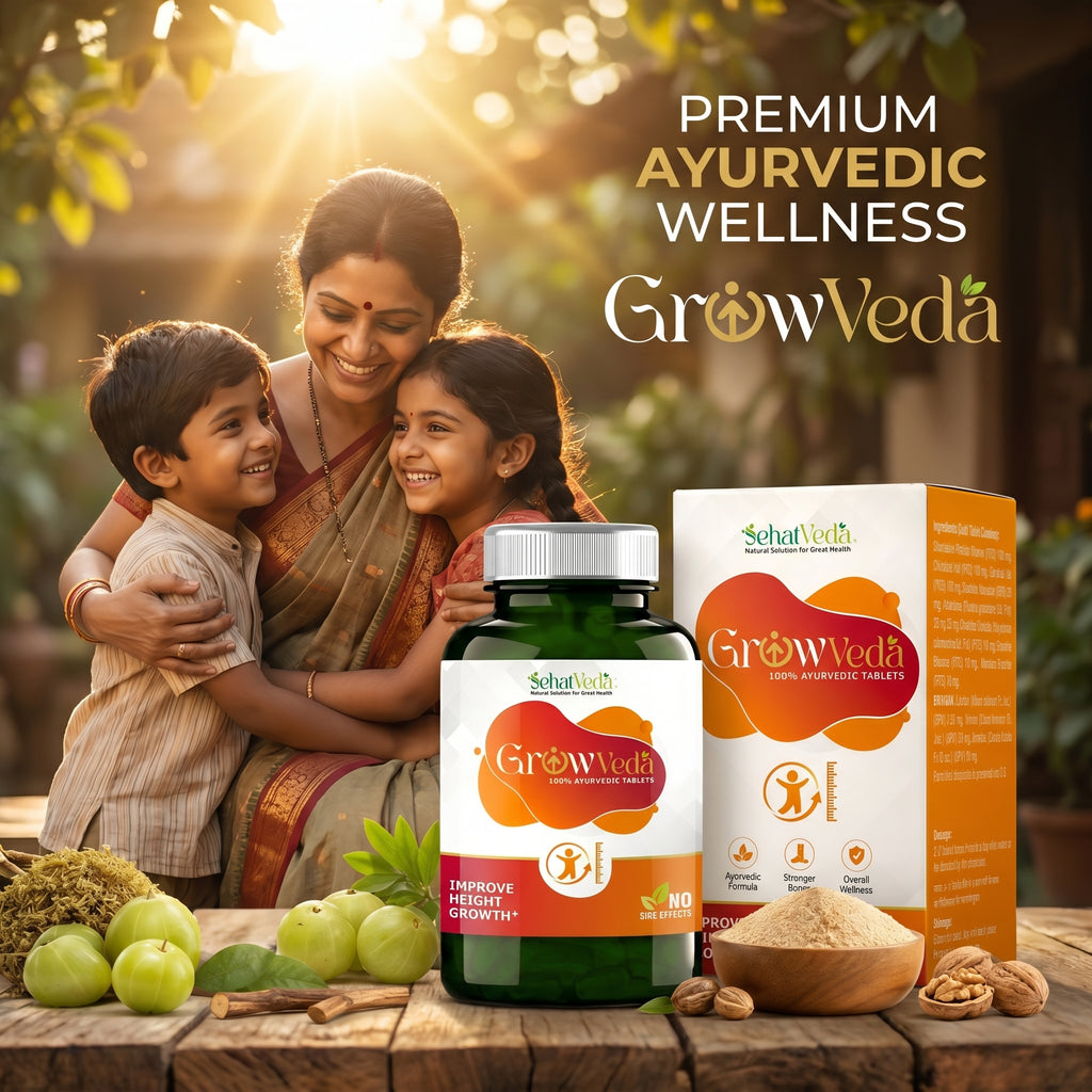 GrowVeda – बच्चों की बेहतर ग्रोथ और मजबूत शरीर के लिए आयुर्वेदिक सपोर्ट
